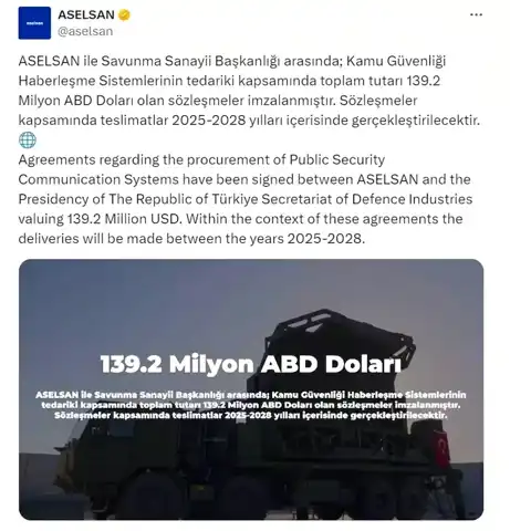 ASELSAN'dan 139,2 Milyon Dolarlık Sözleşme